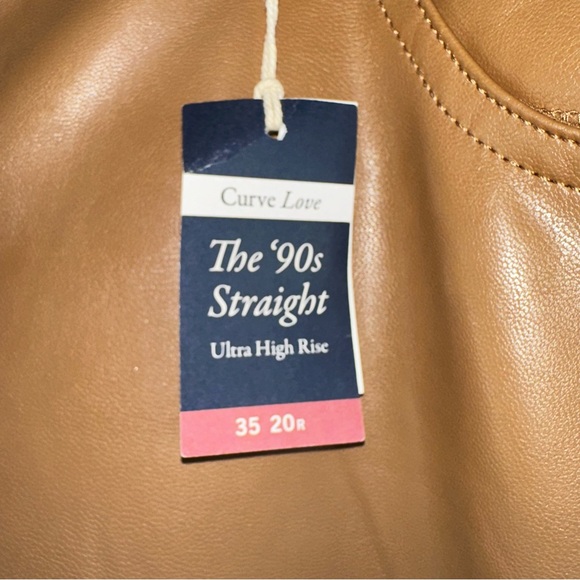 Abercrombie & Fitch The 90s Straight Ultra High Rise Faux Leather Pants Size 20R - Picture 2 of 11